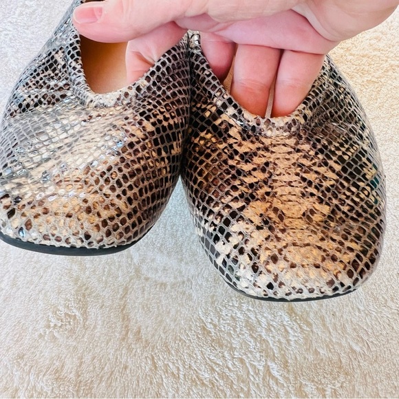CORSO COMO TRISHINA SNAKESKIN SQUARE TOE SOFT LEATHER BALLET FLATS SIZE 8 - Picture 5 of 13